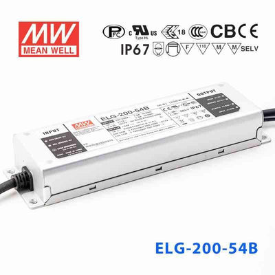 Mean Well ELG-200-54B Power Supply 200W 54V - Dimmable 3.72A
