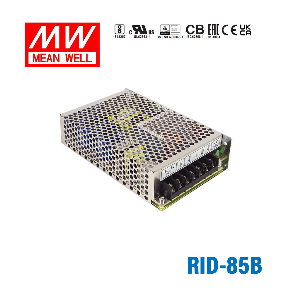 Mean Well RID-85B AC-DC Dual output enclosed power supply 85W