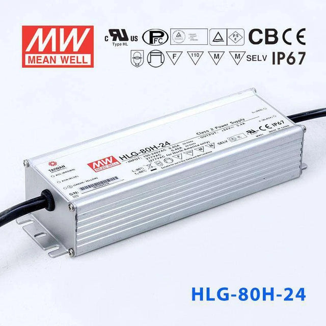 Mean Well HLG-80H-24 Power Supply 80W 24V