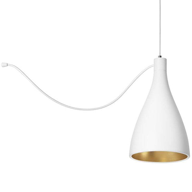 Pablo Pendant Swell String Single Narrow White / Brass