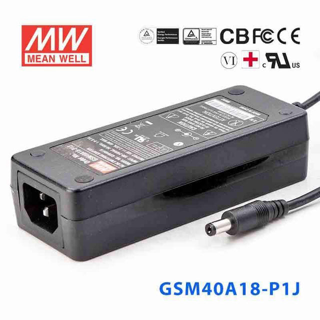 Mean Well GSM40A18-P1J Power Supply 40W 18V 2.22A
