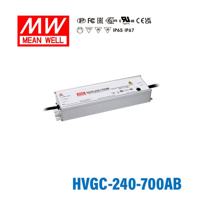 Mean Well HVGC-240-700AB Power Supply 240W 700mA - Adjustable and Dimmable