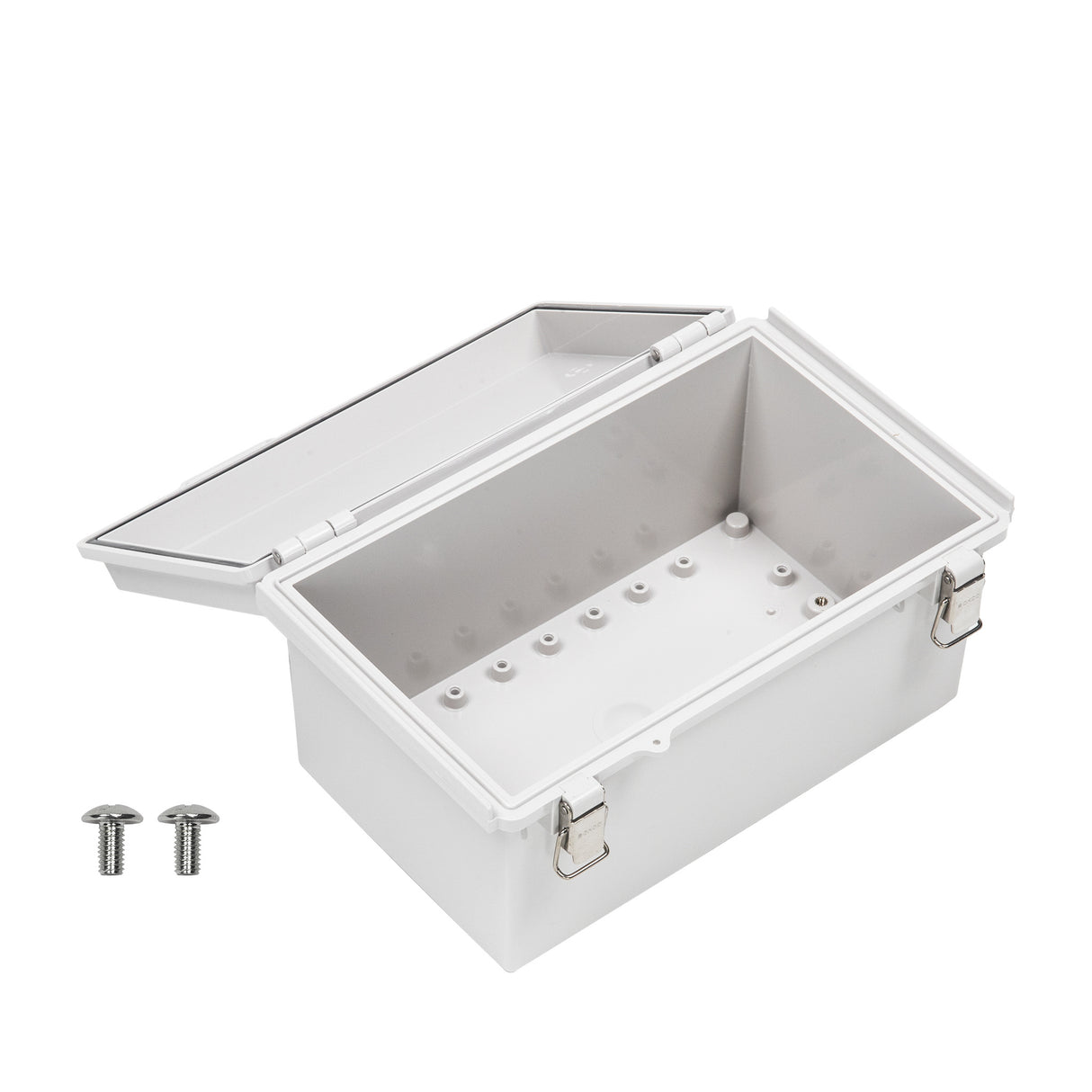 Boxco P-Series 160x260x130mm Plastic Enclosure, IP67, IK08, PC, Grey Cover, Molded Hinge and Latch Type - PHOTO 3