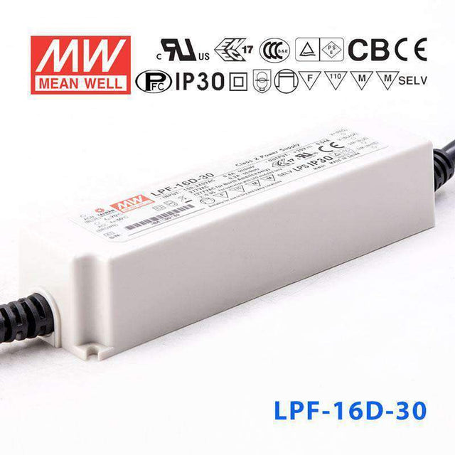 Mean Well LPF-16D-30 Power Supply 16W 30V - Dimmable 540mA
