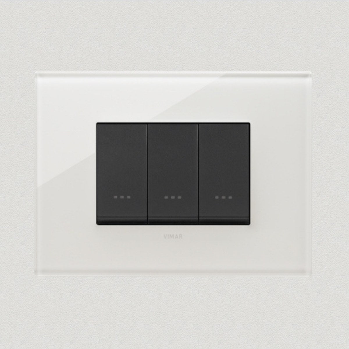 Vimar Eikon Glass 3 Gang Switch - Milky White - 16A - PHOTO 2