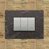 Vimar Eikon Marble 3 Gang Switch - Black Marquina - 16A - PHOTO 3