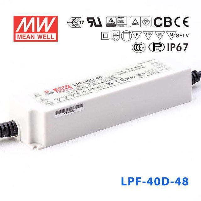 Mean Well LPF-40D-48 Power Supply 40W 48V - Dimmable 840mA