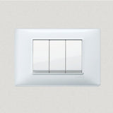 Vimar Plana Plastic 3 Gang Switch - White - 16A - PHOTO 3