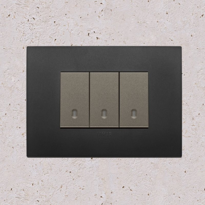 Vimar Arke Plastic 3 Gang switch - Black - 16A - PHOTO 23