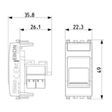 Eikon RJ45 Cat 6 UTP Outlet With Cover Silver - PHOTO 3