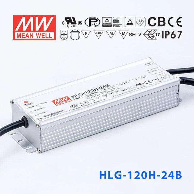 Mean Well HLG-120H-24B Power Supply 120W 24V- Dimmable