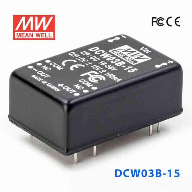 Mean Well DCW03B-15 DC-DC Converter - 3W - 18~36V in ±15V out