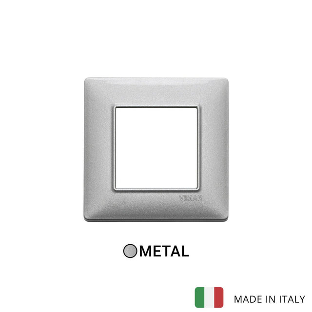 Vimar Plana Plate 2M Metal Metallized Silver - Square