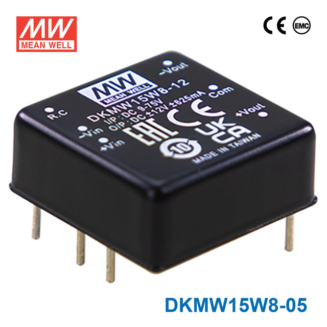 Mean Well DKMW15W8-05 15W DC-DC Converter ±5VDC 1.5A