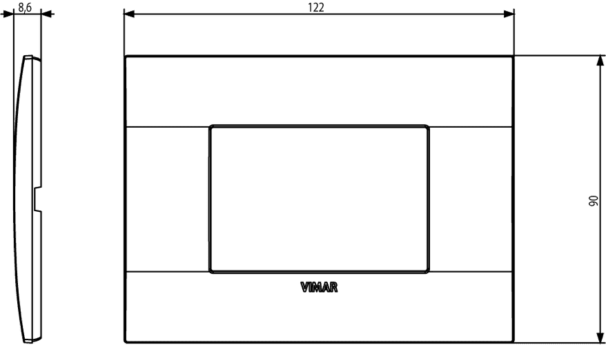 Vimar Arke Classic Plate 3M Technopolymer Grey - PHOTO 3