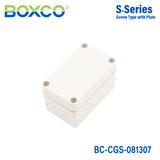 Boxco S-Series 80x130x70mm Plastic Enclosure, IP67, IK08, PC, Grey Cover, Screw Type
