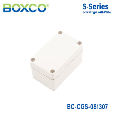 Boxco S-Series 80x130x70mm Plastic Enclosure, IP67, IK08, PC, Grey Cover, Screw Type