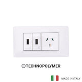 Vimar Plana Plastic 2 USB and 1 Socket - White - 10A - PHOTO 2