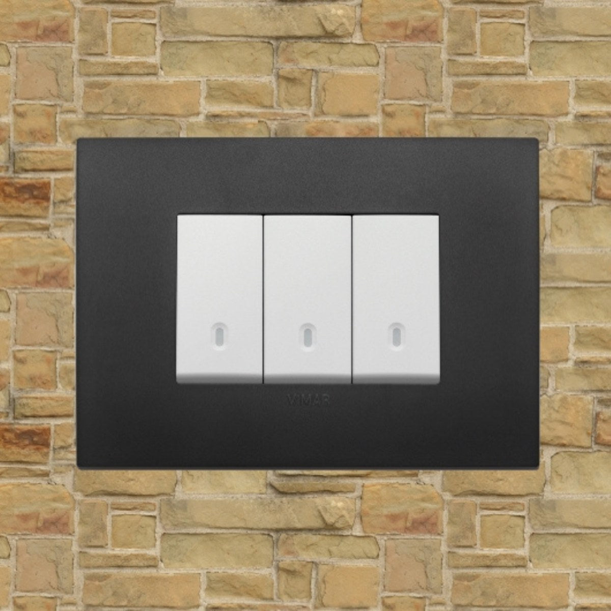 Vimar Arke Plastic 3 Gang switch - Black - 16A - PHOTO 9