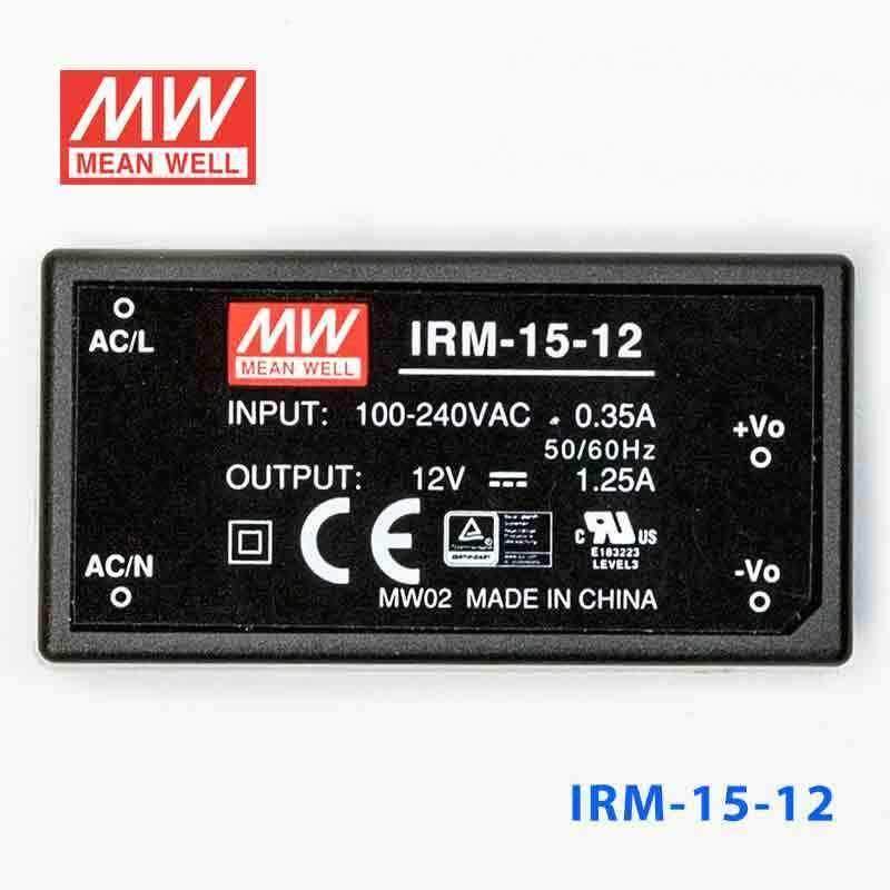Mean Well IRM-15-12 Switching Power Supply 15W 12V 1.25A - Encapsulated - PHOTO 2