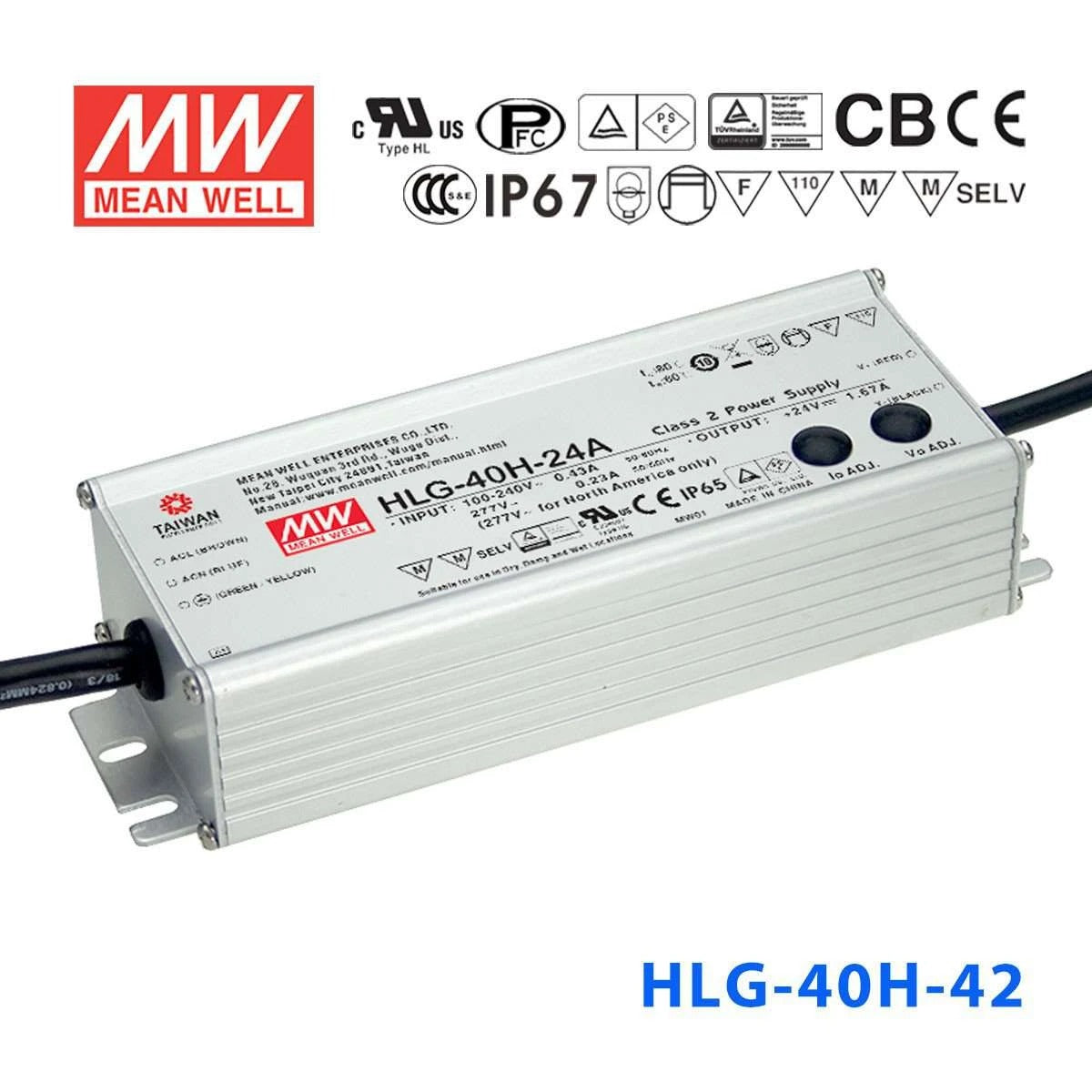 Mean Well HLG-40H-42 Power Supply 40W 42V
