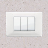 Vimar Plana Plastic 3 Gang Switch - Reflex Snow - 16A - PHOTO 10
