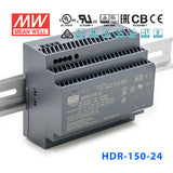 Mean Well HDR-150-24 Ultra Slim Step Shape Power Supply 150W 24V 5.31A - DIN Rail