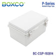 Boxco P-Series 190x280x140mm Plastic Enclosure, IP67, IK08, PC, Grey Cover, Molded Hinge and Latch Type