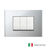Vimar Eikon Glass 3 Gang Switch - Ice Silver - 16A