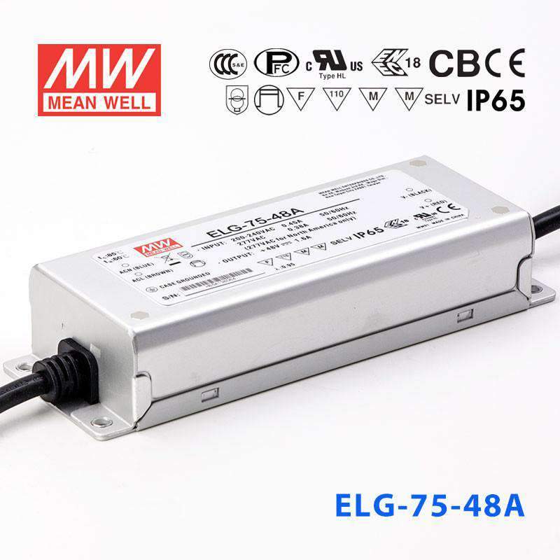 Mean Well ELG-75-48A Power Supply 75W 48V - Adjustable 1.6A