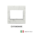 Vimar Eikon Evo Plate 3M Stone Carrara White - British Standard