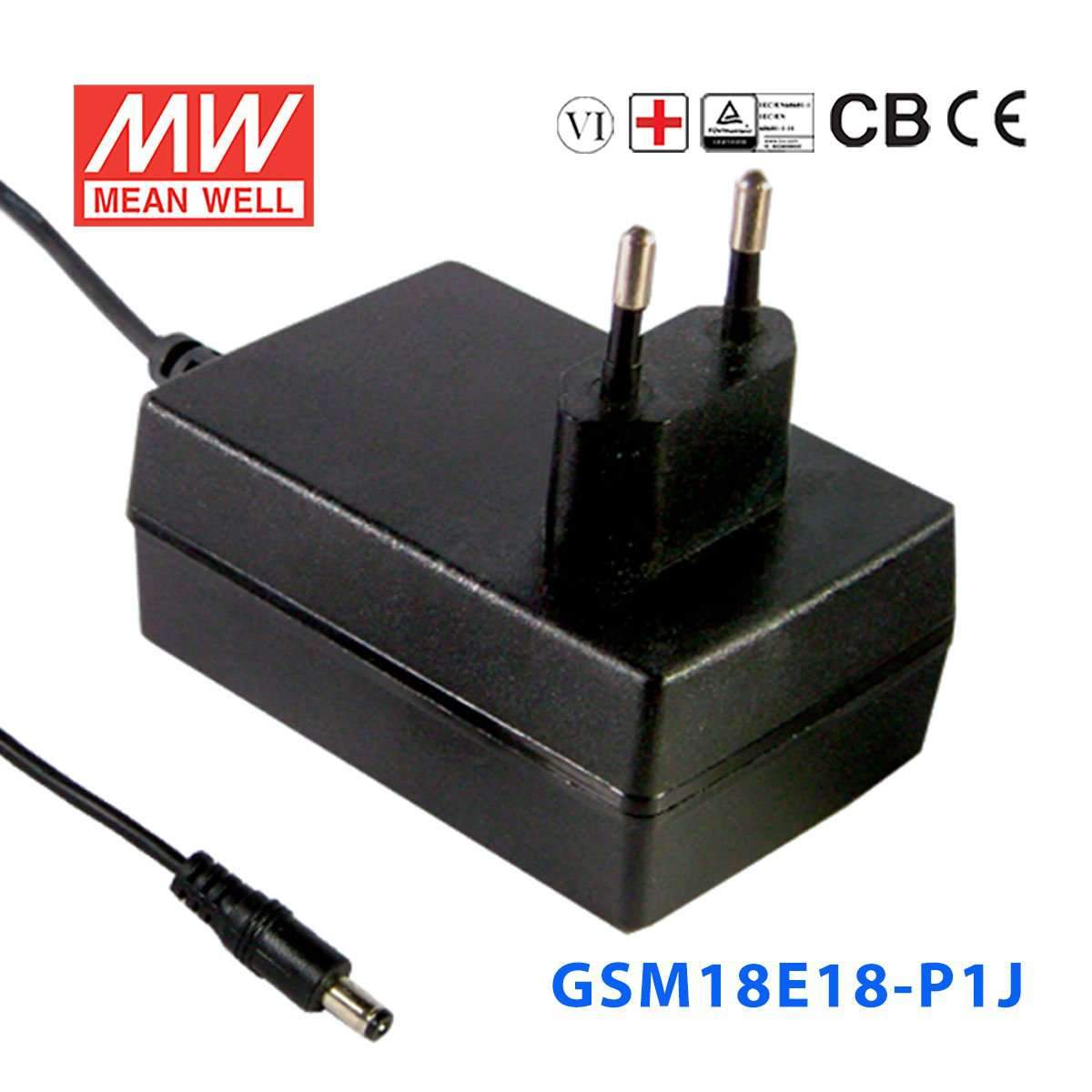 Mean Well GSM18E18-P1J Power Supply 18W 18V 1A