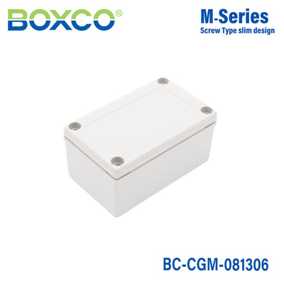 Boxco M-Series 80x130x60mm Plastic Enclosure, IP67, IK08, PC, Grey Cover, Screw Type