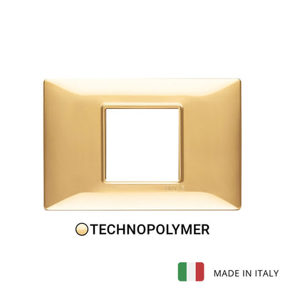 Vimar Plana Plate 2M Technopolymer Polished Gold