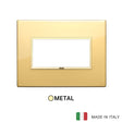 Vimar Eikon Evo Plate 4M Aluminium Polished Gold w Gold Frame