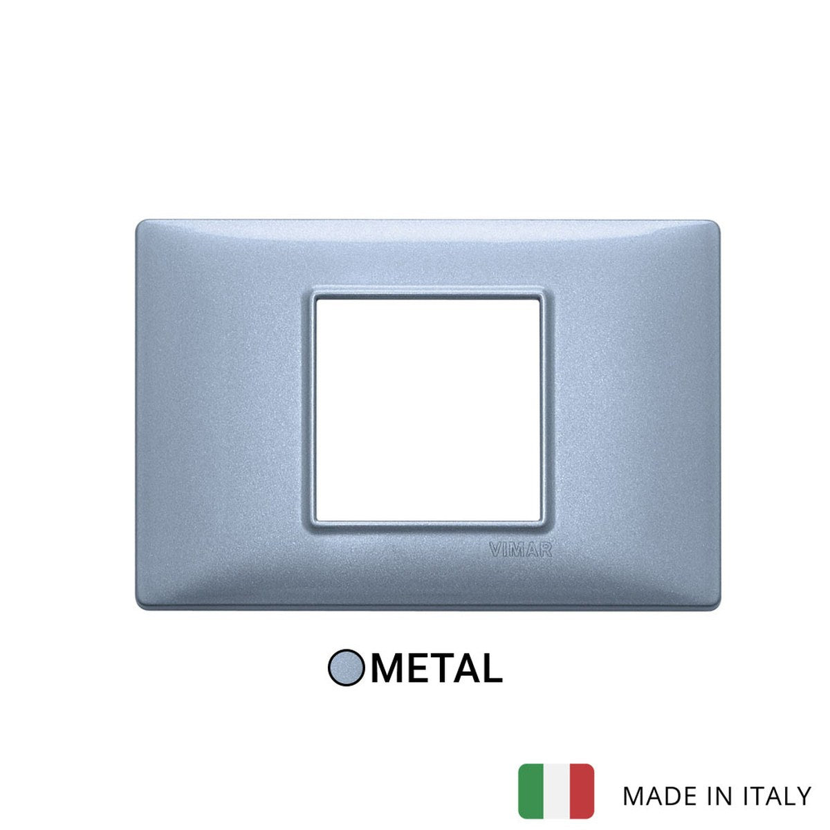 Vimar Plana Plate 2centrM Metal Metallized Blue