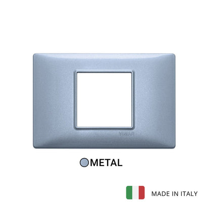 Vimar Plana Plate 2centrM Metal Metallized Blue