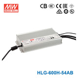Mean Well HLG-600H-54AB Power Supply 600W 54V - Adjustable and Dimmable