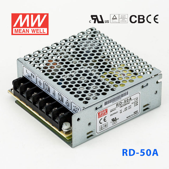 Mean Well RD-50A Power Supply 50W 5V 12V 6A