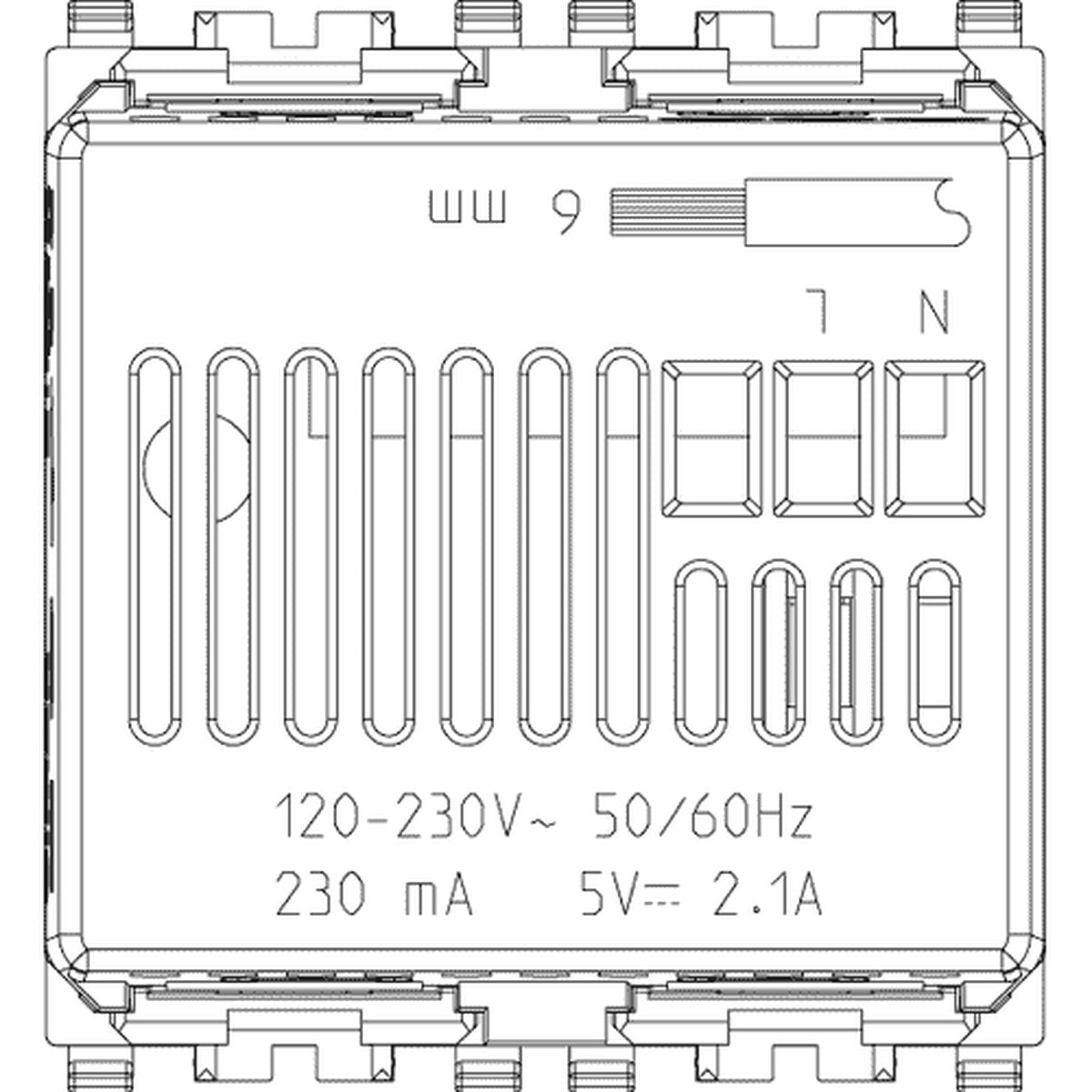Eikon 5V 1A USB Supply Unit 2M White - PHOTO 2