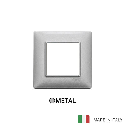 Vimar Plana Plate 2M Metal Metallized Silver - Square