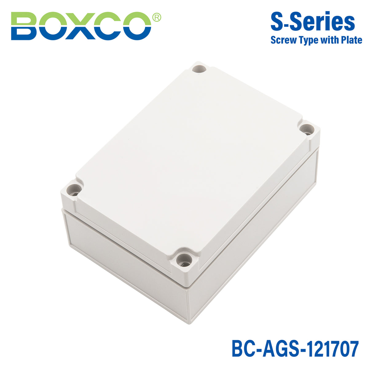Boxco S-Series 125x175x75mm Plastic Enclosure, IP67, IK08, ABS, Grey Cover, Screw Type