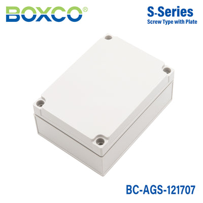 Boxco S-Series 125x175x75mm Plastic Enclosure, IP67, IK08, ABS, Grey Cover, Screw Type