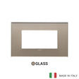 Vimar Eikon Exe Plate 4M Mirror Glass Opal Brown