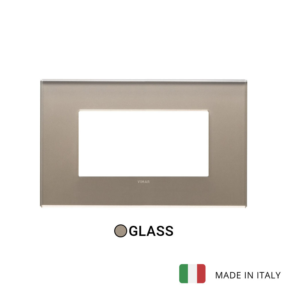 Vimar Eikon Exe Plate 4M Mirror Glass Opal Brown