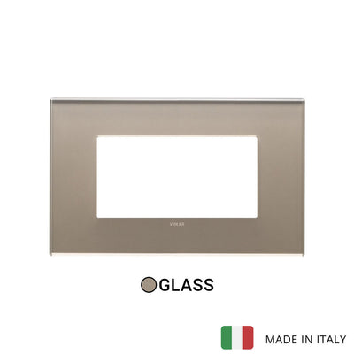Vimar Eikon Exe Plate 4M Mirror Glass Opal Brown
