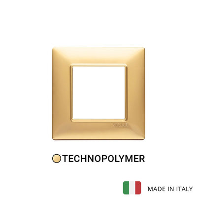 Vimar Plana Plate 2M Technopolymer Matt Gold - Square
