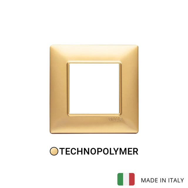 Vimar Plana Plate 2M Technopolymer Matt Gold - Square