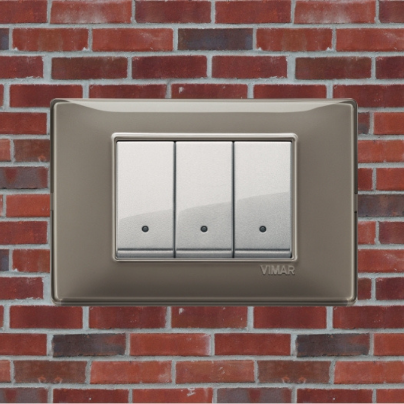 Vimar Plana Plastic 3 Gang Switch - Reflex Ash - 16A - PHOTO 16