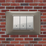 Vimar Plana Plastic 3 Gang Switch - Reflex Ash - 16A - PHOTO 16